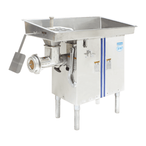 manual feed meat mixer grinde, Three-row sprocket drive mechanism. Mounted on castors with brake. Full waterproof design, easy to clean. Wide feeder to avoid the dangers.
