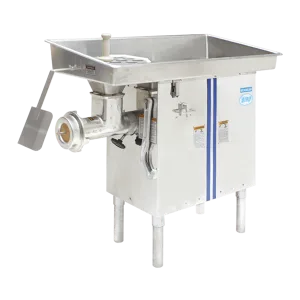 manual feed meat mixer grinde, Three-row sprocket drive mechanism. Mounted on castors with brake. Full waterproof design, easy to clean. Wide feeder to avoid the dangers.