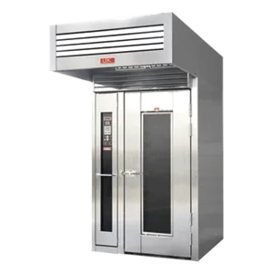 Heavy-duty LRO-1E-1G rotary bakery oven designed for efficiency and precision with low electricity consumption