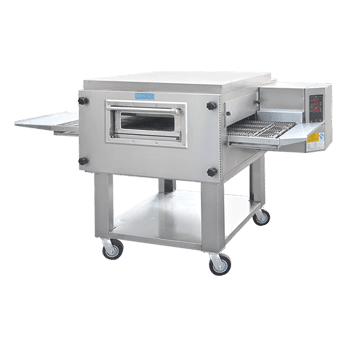 Pizza conveyor oven doouble fans provide very good heat exchange with 300 temperature.
