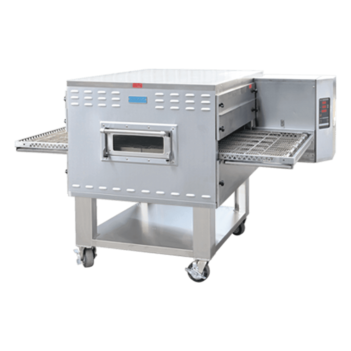 Pizza conveyor oven doouble fans provide very good heat exchange with 300 temperature.