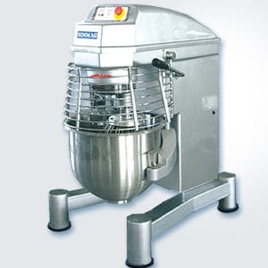 Industrial SM-20L planetary mixer featuring clutch system and stainless steel mixing bowl