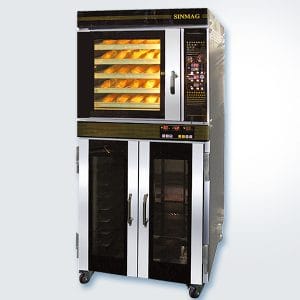 SM-705EE convection oven paired with SM-716F proofer, ideal for commercial baking operations