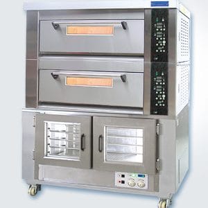 Sinmag SM-802T electric deck oven with SM-15F proofer, stainless steel body and digital controls