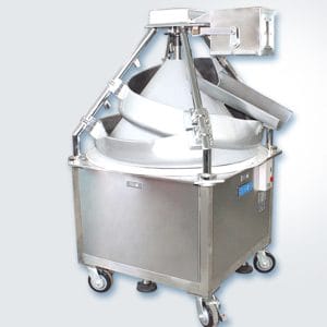 Conical rounder machine for shaping dough balls in commercial bakeries