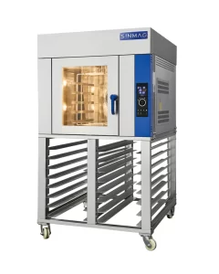 SINMAG SM3-705ER Rotary Convection Oven with 5-tray capacity and stainless steel exterior.